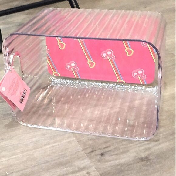 Barbie Logo Heart Ribbed Transparent Storage Bin w/Handles - Picture 6 of 13